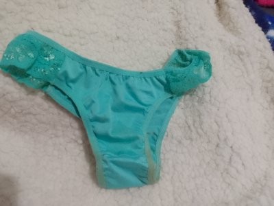 Calcinha usada verde água 