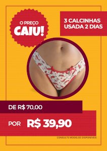 PROMOÇÃO 3 CALCINHAS R$39,90