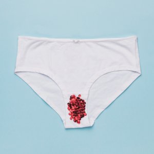 Calcinha usada de menstruação 