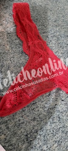 Calcinha Usada Vermelho Fio Dental