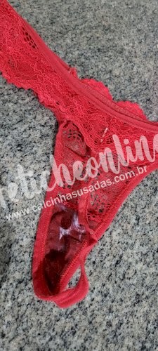 Calcinha Usada Vermelho Fio Dental