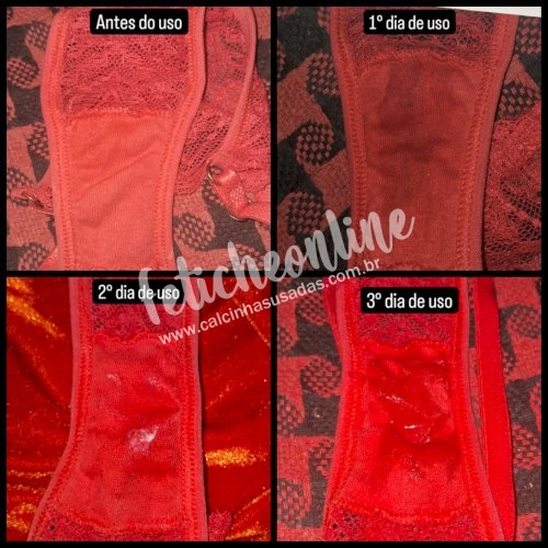 Calcinhas usadas por quanto tempo você quiser + conteúdo virtual incluso de graça + frete grátis acima de R$200,00! Leia a descrição!